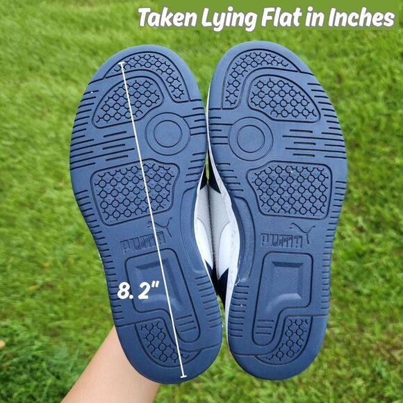 Puma Kids Rebound Blue White Layup Mid-Top Marbled Sole Sneakers Size 2 - Picture 14 of 16